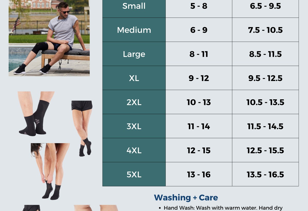 Mojo sock sizing and support information